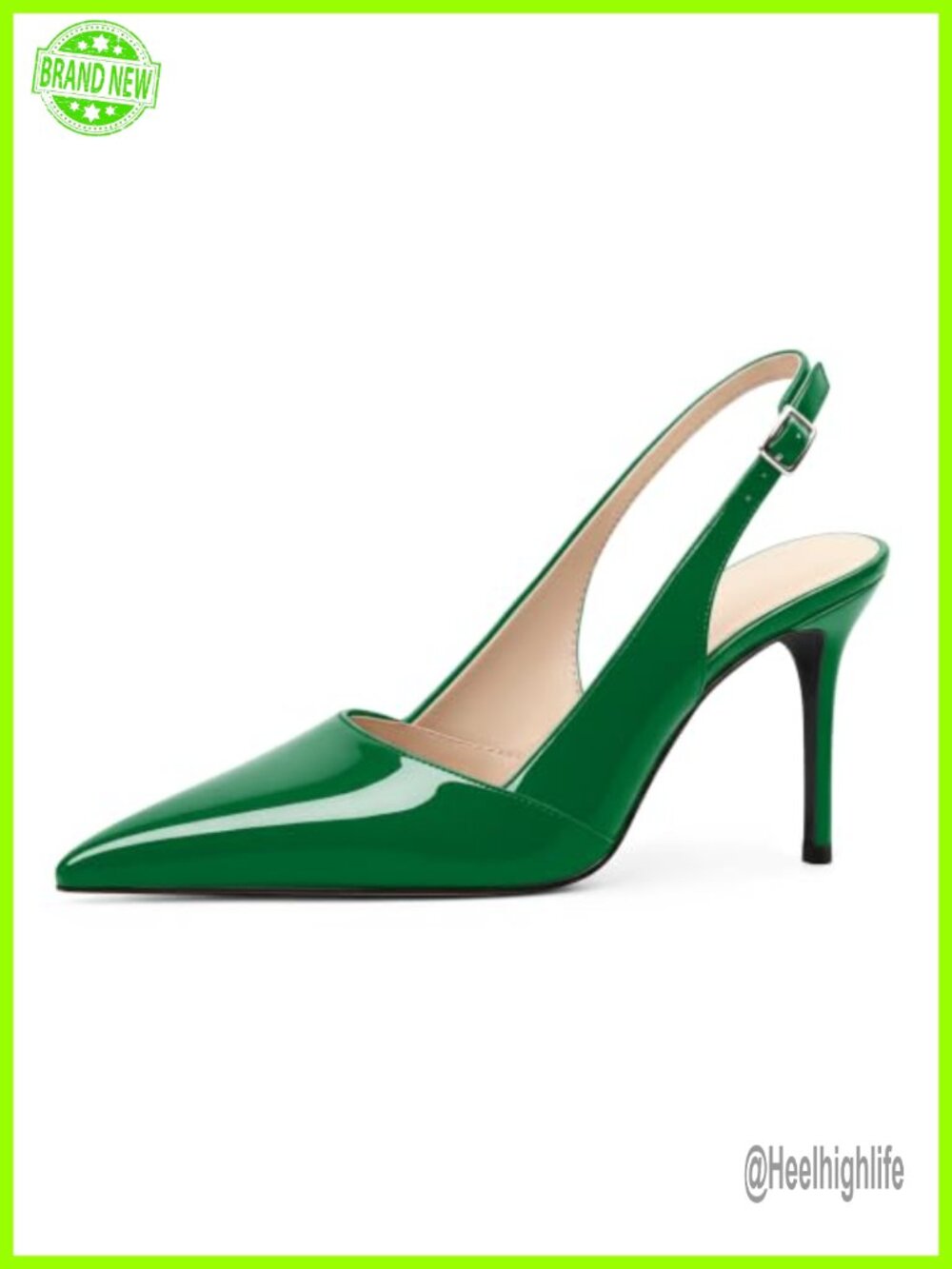 AUMOTED Slingback D'Orsay High Heels Pointed Toe Stiletto Ankle-Strap Pump